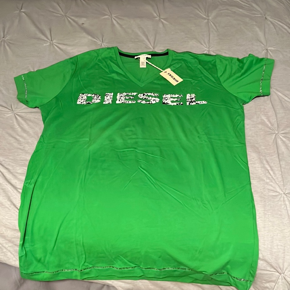 Diesel brand new with tags never worn green v-neck t shirt